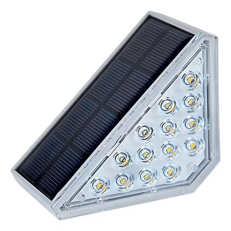 Luminária Triangular de LED Solar à Prova d'Água para Escadas Externas | Iluminação Segura e Elegante