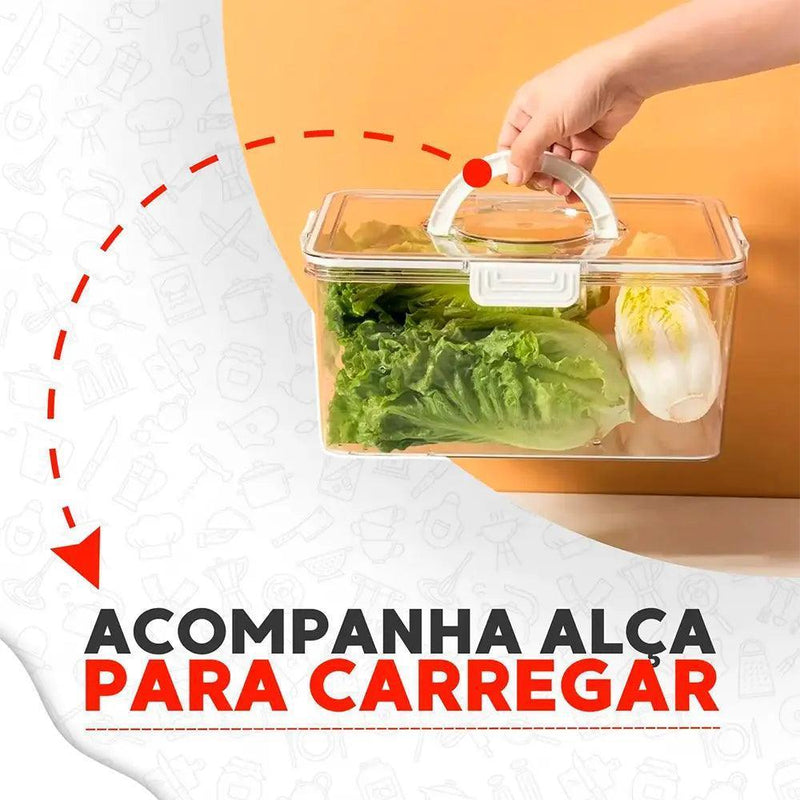 Pote Organizador Hermético Multiuso de Geladeira com Divisórias para Alimentos HDP - Frescor e Organização Garantidos