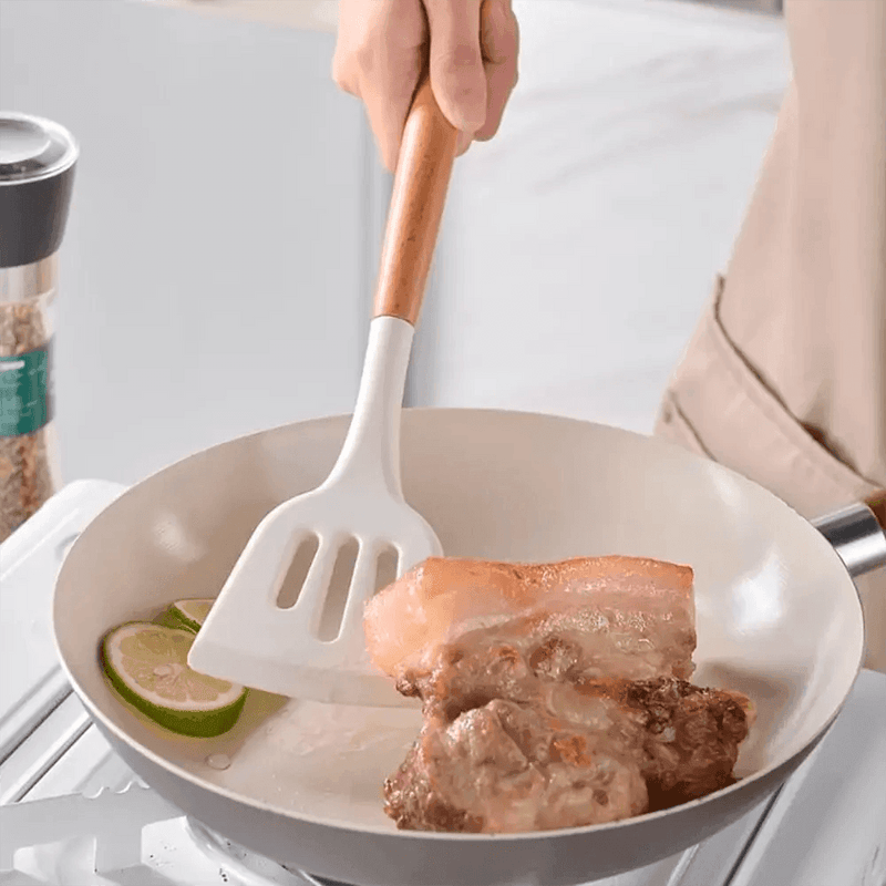 Kit Utensílios de Cozinha 14 Peças Silicone Com Organizador HDP