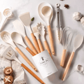 Kit Utensílios de Cozinha 14 Peças Silicone Com Organizador HDP